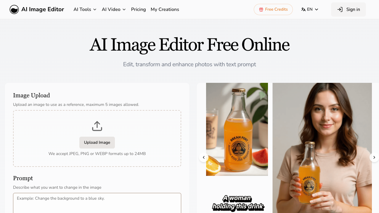 AI Image Editor screenshot