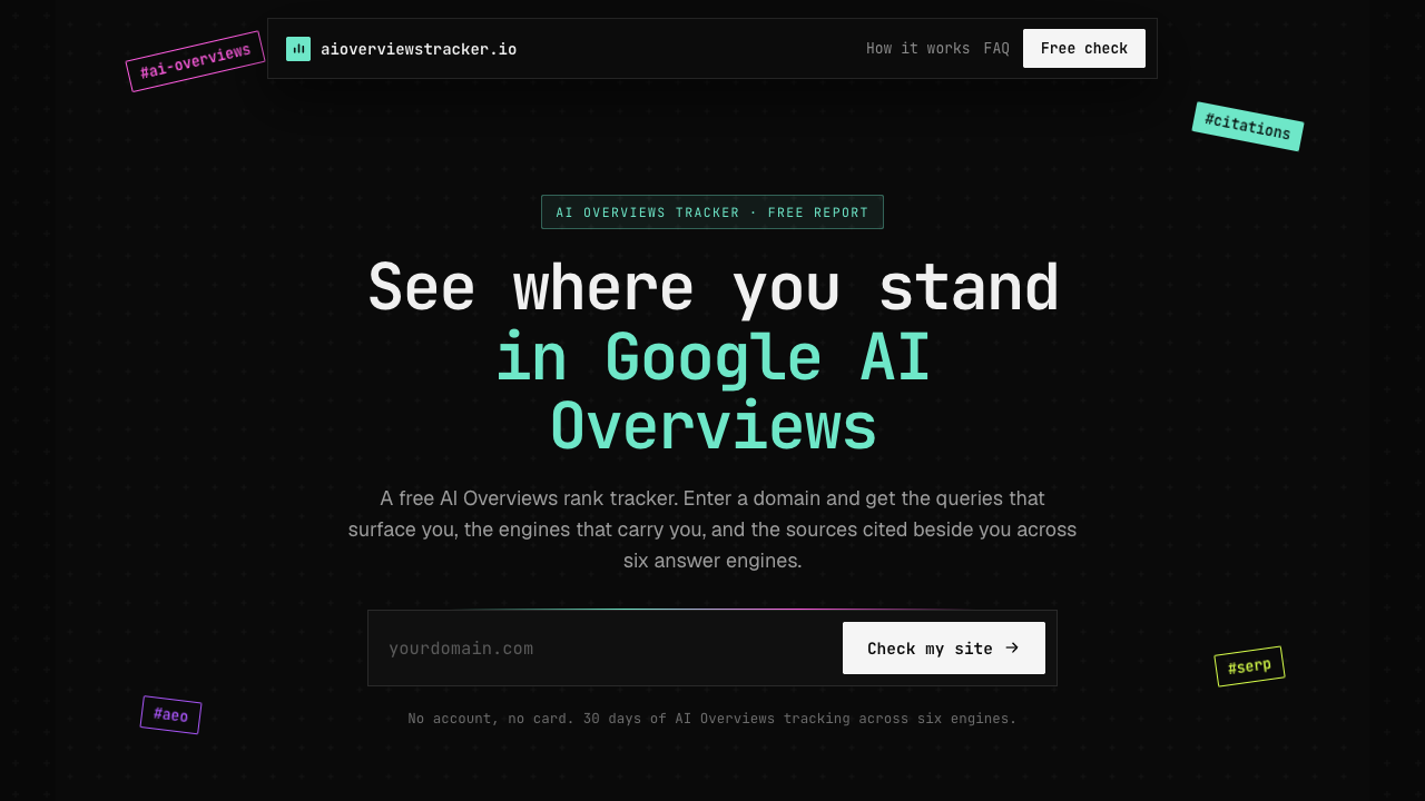 AI Overviews Tracker screenshot