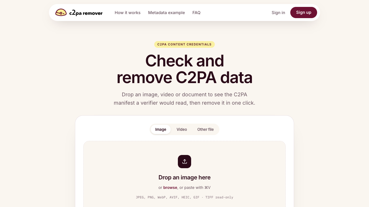 C2PA Remover screenshot