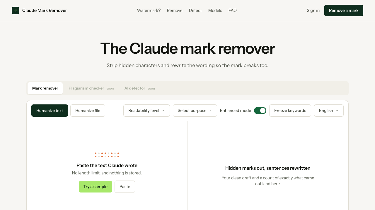Claude Mark Remover screenshot