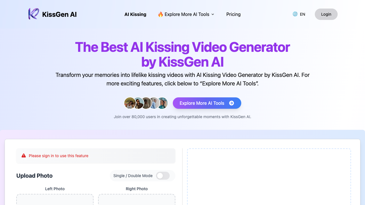 KissGen AI screenshot