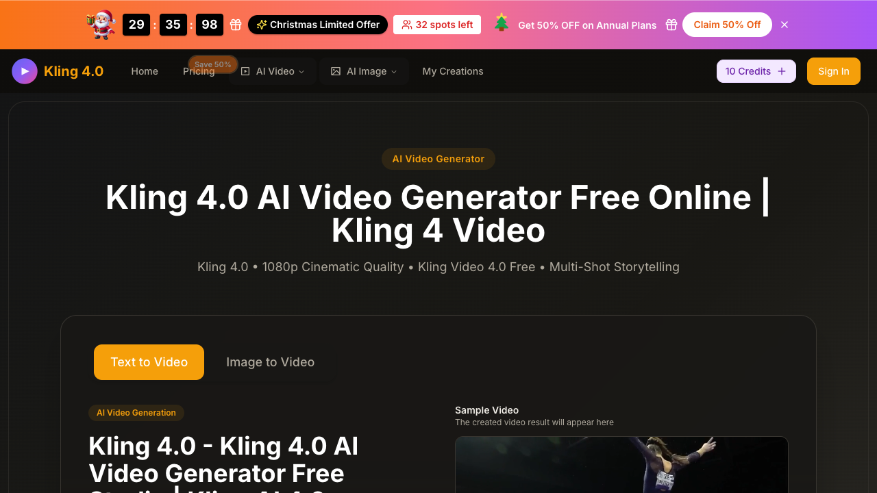 Kling 4.0 screenshot