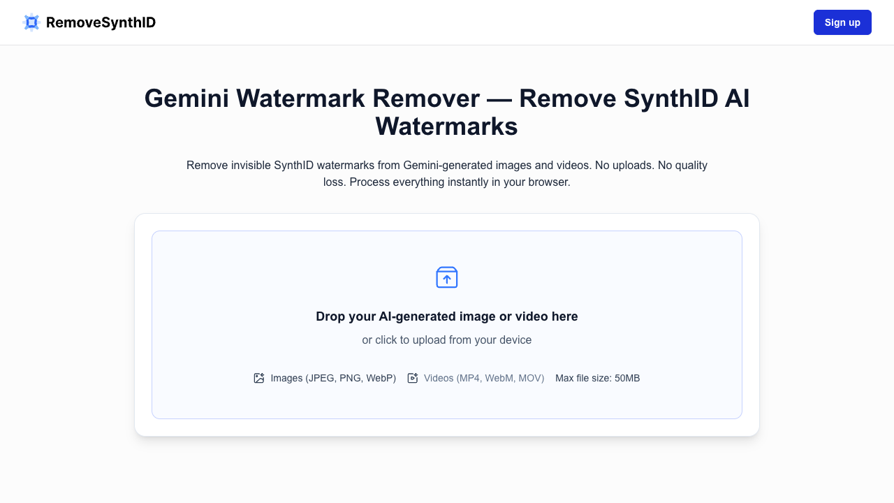 RemoveSynthID screenshot