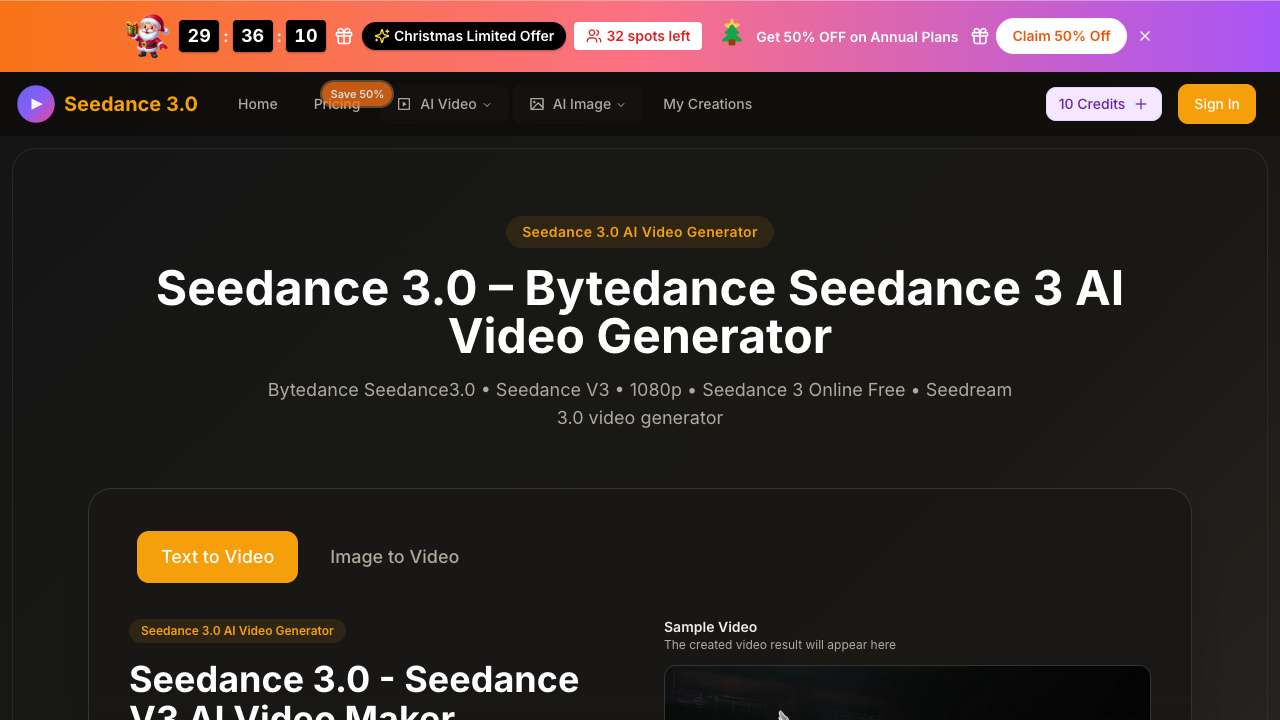 Seedance 3.0 screenshot