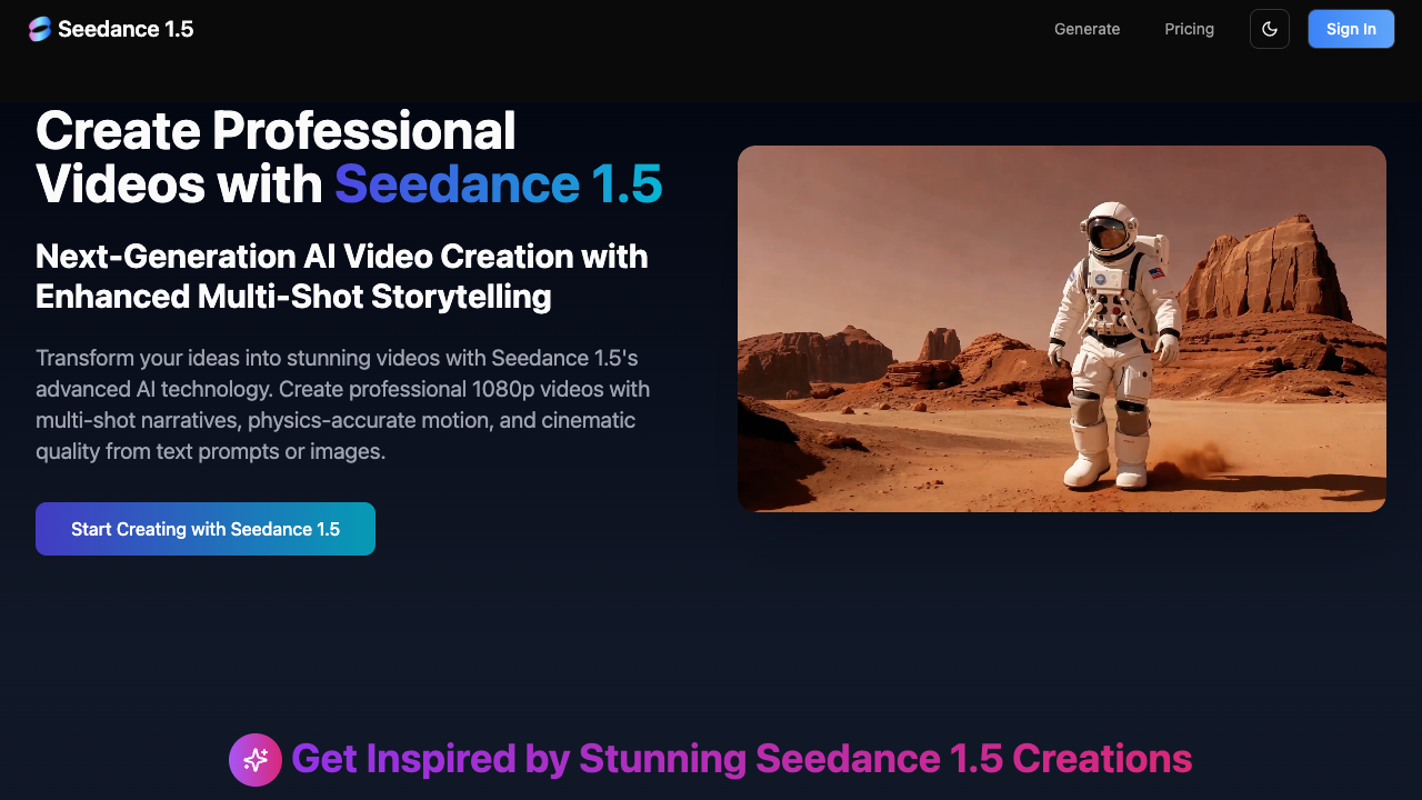 Seedance 1.5 screenshot