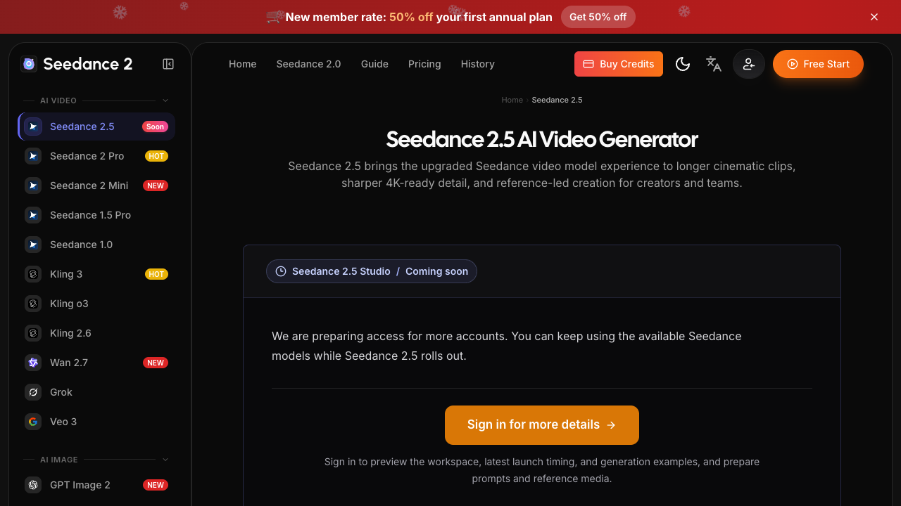 Seedance 2.5 screenshot