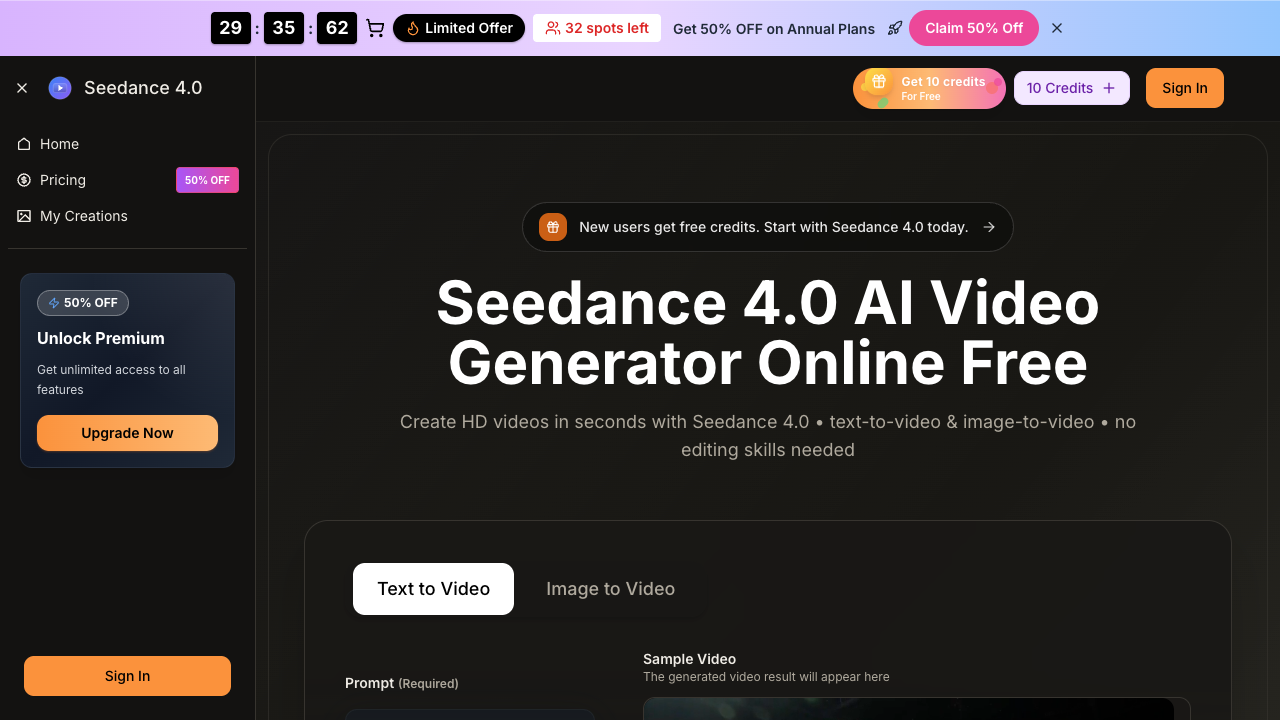 Seedance 4.0 screenshot