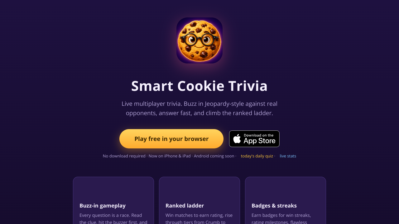 Smart Cookie Trivia screenshot